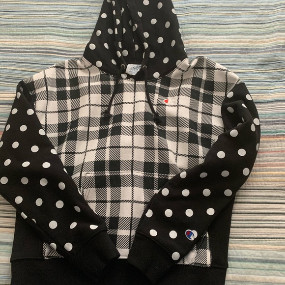 Polka Dot And Plaid Champion Hoodie 